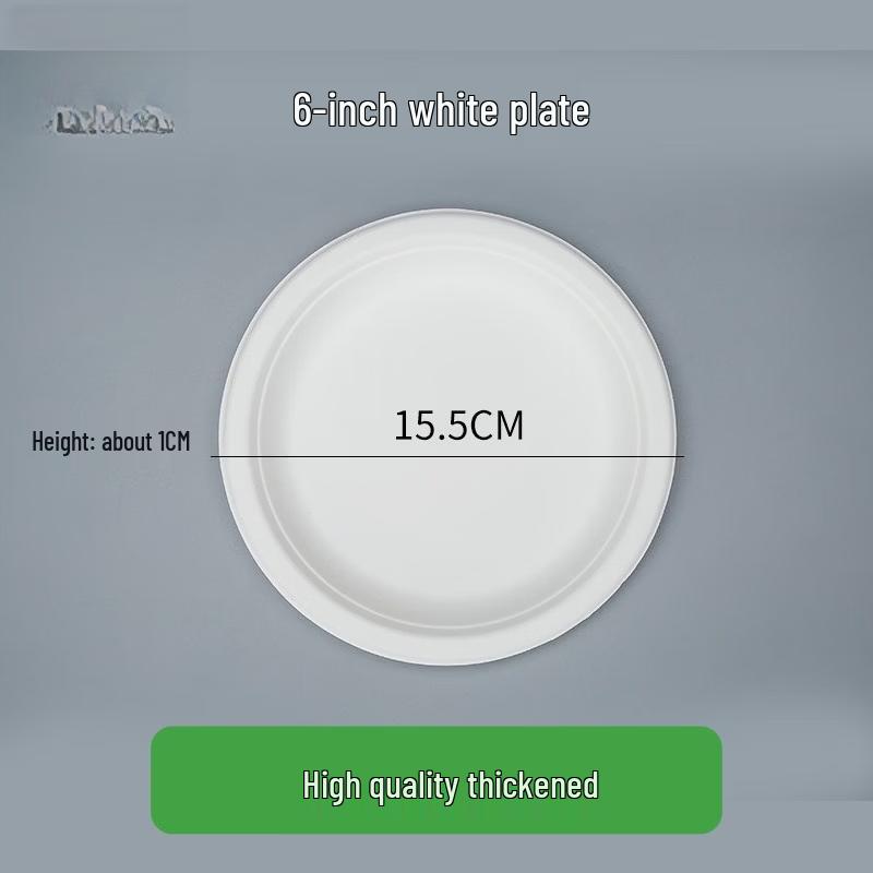 6-Inch Disposable White Round Paper Plates
