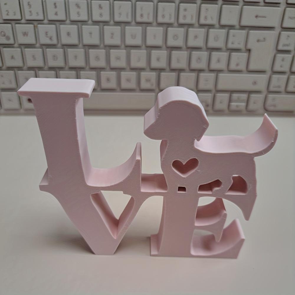 Love Sausage Dog Statue Ornament, 3D Printed Sausage Dog Desktop Decoration Ornament, Sausage Dog and Love Dog Shaped Statues