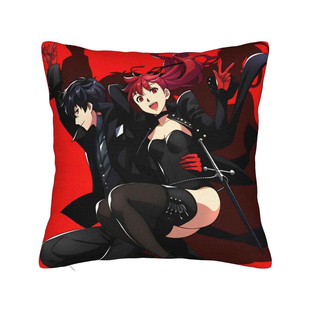 Atlus P-Personas 2 Fanart Pillow Cover Retro Trendy Pillow Case For Living Room Chair Comfy Pillowcases Gift