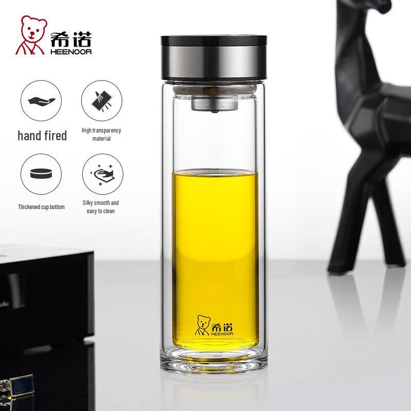 Heenoor Double-Layer Glass Tea Infuser Bottle