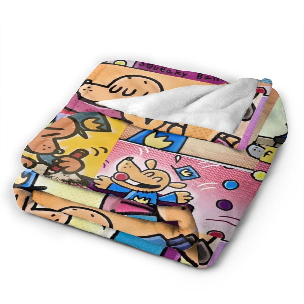 Dog Man Dogman Movie Comic Blankets Cartoon Flannel Awesome Breathable Throw Blankets for Coverlet Summer