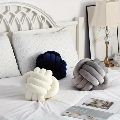 Nordic Stay Striped Cushion Plush Pillow Throw Knot Throw Pillow Cushion Sofa Pillow Living Room Round Ball Cushion