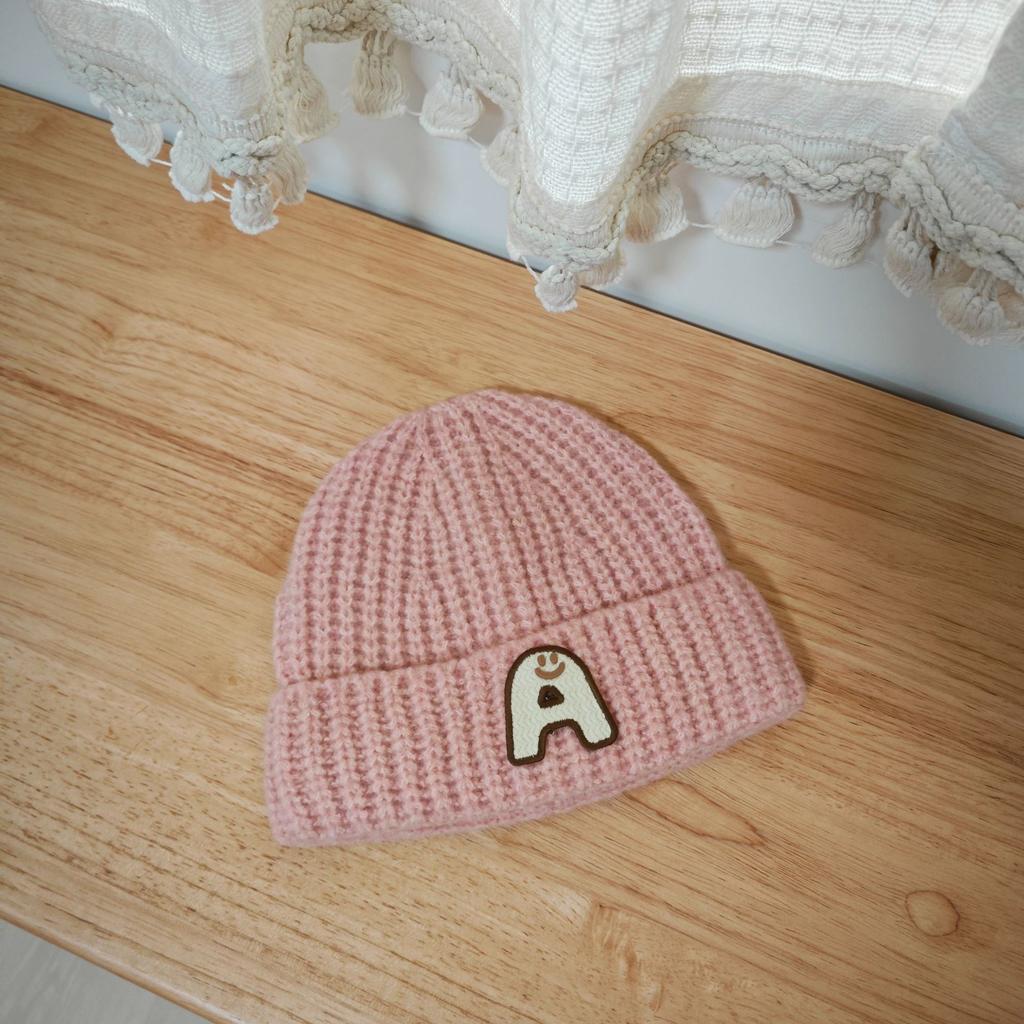 Korean Style Ins Style P Letter Hat Trendy and Fashionable Sweet and Cool Style Woolen Hat Solid Color Thickened Wool Blended Knitted Hat