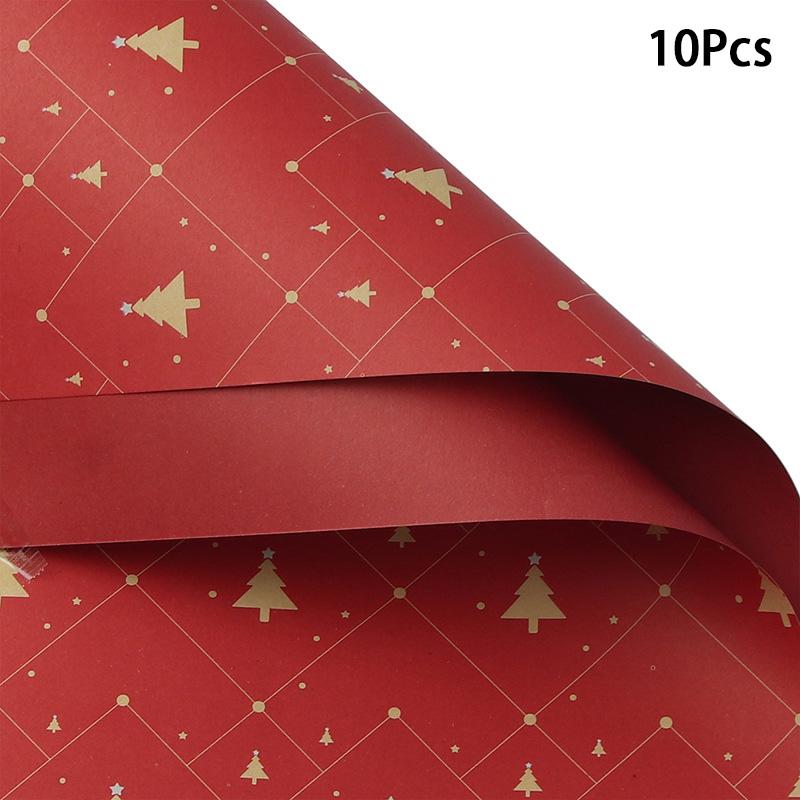 

10 шт. 70x50 см DIY Рождественская подарочная упаковочная бумага Подарочная коробка Упаковочная бумага Узор лося Снежинка Дерево 10PCS