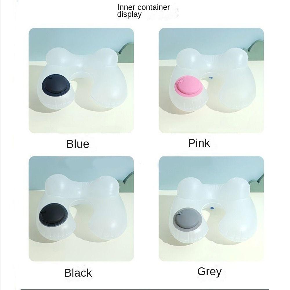 Inflatable U-Shaped Travel Pillow Ice Silk Neck Support Cushion Convenient Neckrest Pad  Airplane