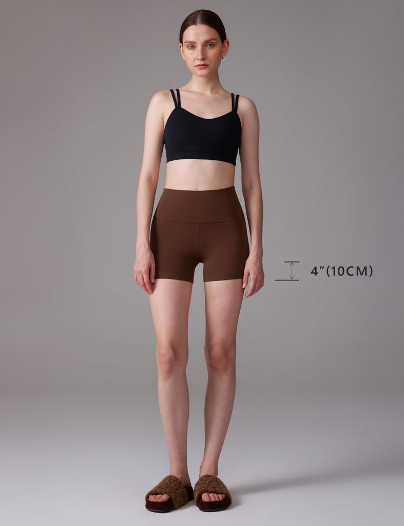 CRZ YOGA Biker Short Yoga High Coffee Size XL Women's Shorts, Leggings, Shorts, Waist, 3/4 Length, Butterluxe, 4-inch/10-cm Inseam, Brown,