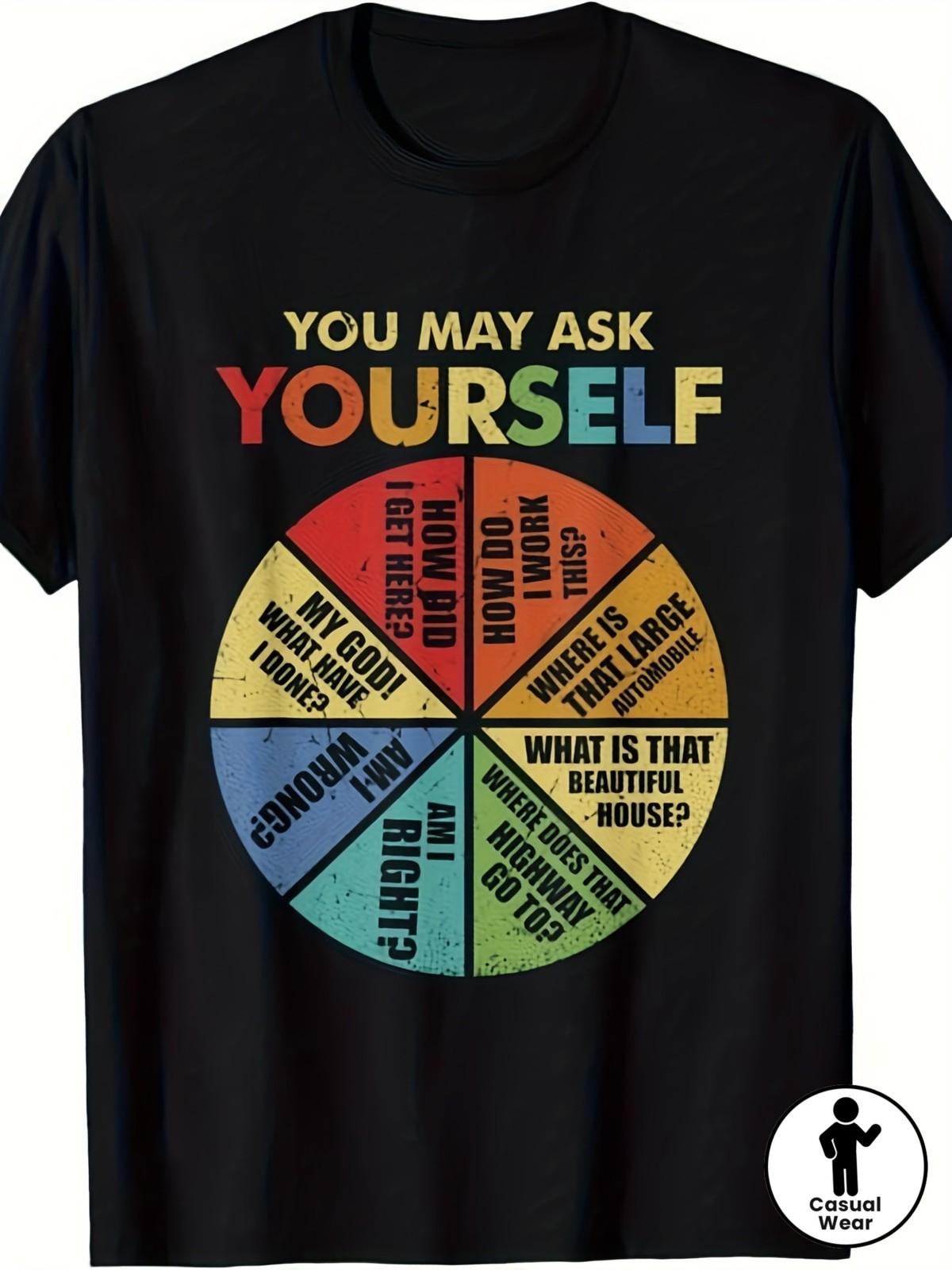 Unisex Crew Neck T-Shirt Featuring 80 S Music Retro Lyrics Pie Chart - Soft An S разноцветный