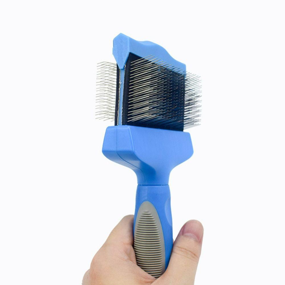 Stainless Steel Pet Hair Brush Double Sided Pet Hair Cleaning Comb Pet Hair Detangling Comb  Cats