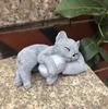 Garden Sleeping Cat Memorial Resin Cat Grave Marker Remembrance Kitten Statues for Garden Grave Decor Pet Sympathy Gift