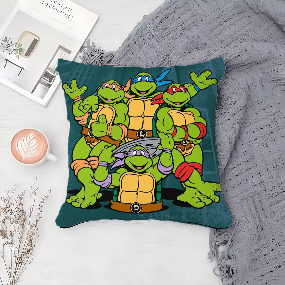 

N-Ninja Movie T-Turtles Pillow Case Printing Pillowcase Living Room Sofa Cushion Cover Bedroom Room Decor 12x12Inch