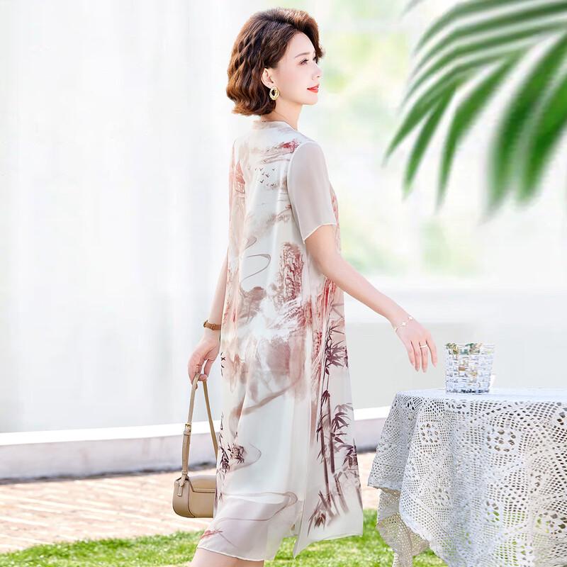 Elegant Floral Chiffon Midi Dress