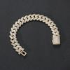 Personalized Hip Hop Rap Jewelry 15mm Bling CZ Iced Out Baguette Miami Cuban Link Chain Bracelet for Men