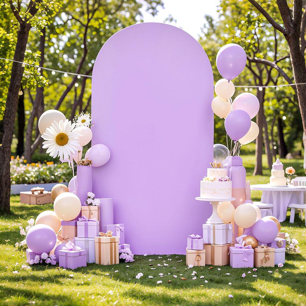 White Double-Sided Half-Round Cross Wedding Arch Kit for Party Decorations