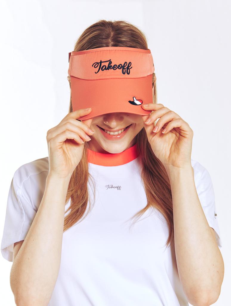 TAKEOFF Color Plain Point Visor (Coral)
