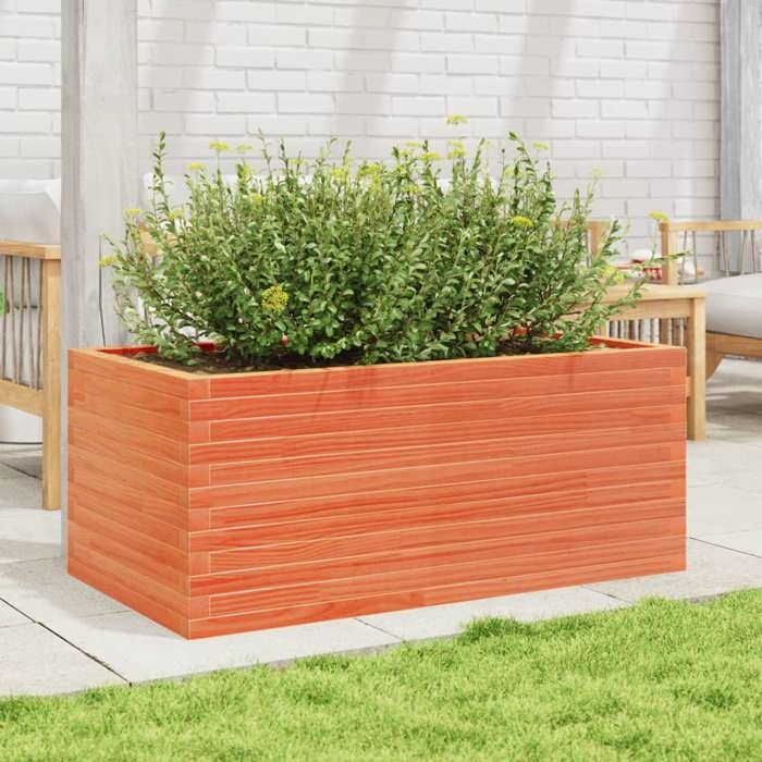 VidaXL Planter Wax Brown 110x60x45.5 Cm Solid Pine Wood, Outdoor Planter, Flower Box, Plant Box, 847285