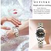 OUPINKE Montres en acier tungstène incrusté de diamants, montre mécanique automatique étanche pour femmes