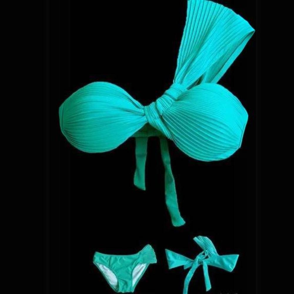 Two-piece swimsuit, turquoise, shoulder strap, balconette, s Two-piece swimsuit, turquoise, shoulder strap, balconette, s