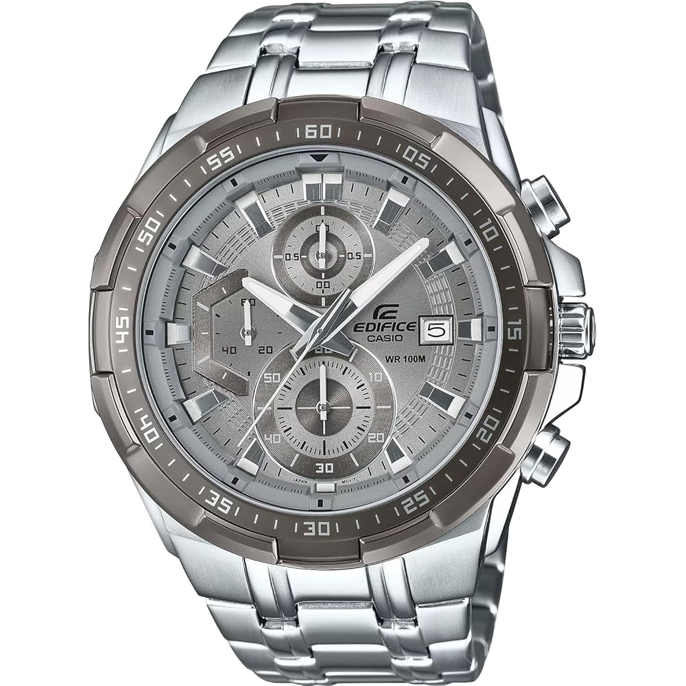 Casio Edifice Chronograph Men s Watch EFR-539DE-8AV Gray Stainless Steel Water Resistant