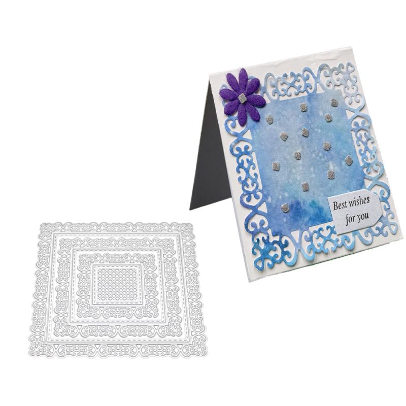 

Углеродистая сталь Тисненая резка Кристаллы Квадратная граница Для изготовления бумажных карточек для скрапбукинга