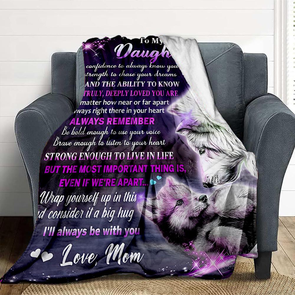 Love Daughter Flannel Blanket Throw Blanket Soft Warm Sofa Bed Camping Car Home Decor Unique Christmas Gift C930683