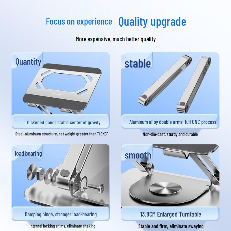 Jichuan 360° Rotating Aluminum Laptop & Tablet Stand