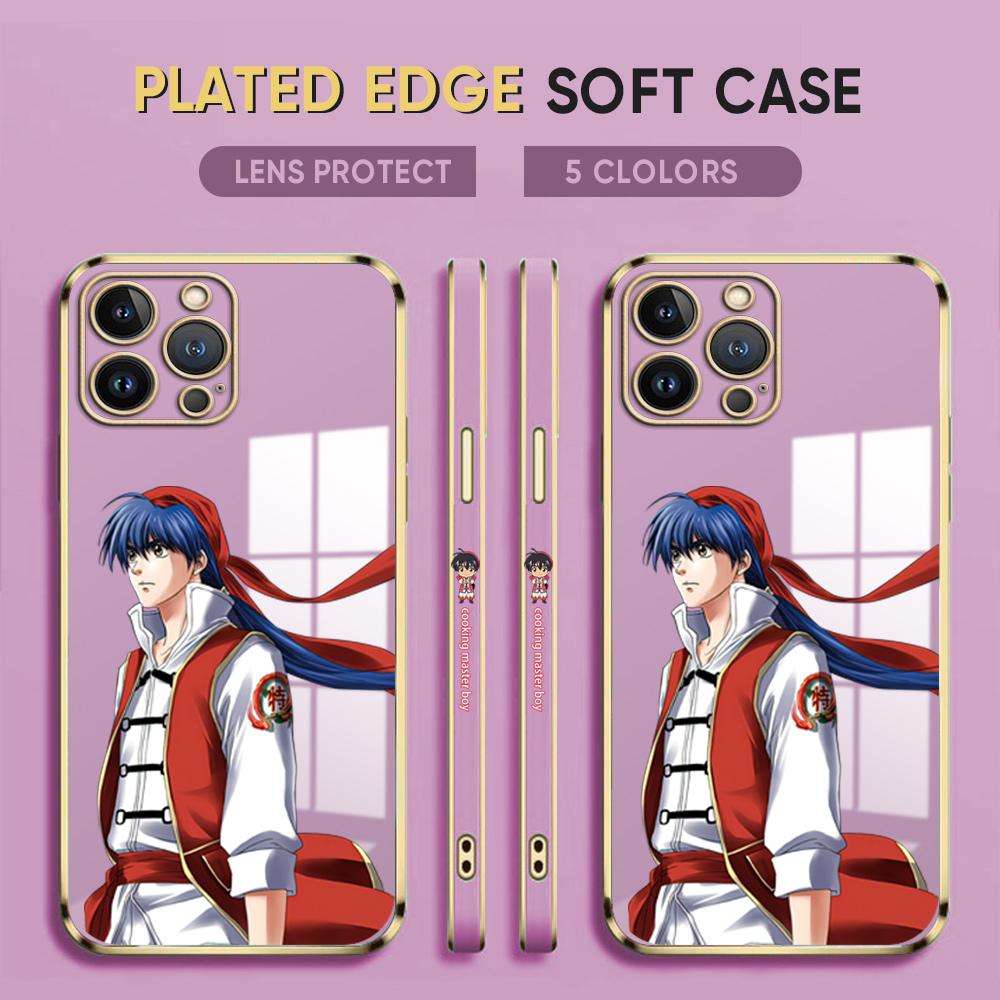 Japonské pouzdro na telefon Anime Plating pro iPhone 11 13 15 Samsung Galaxy A52 Xiaomi Redmi 12C Note 10 Pro Oneplus měkké obaly na smartphone