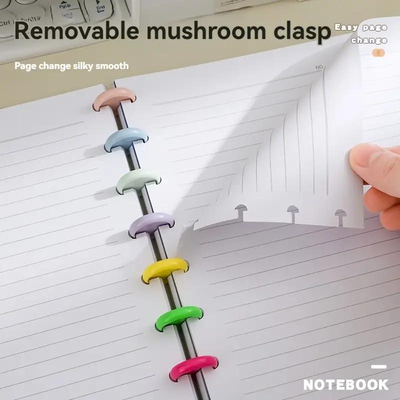 Colored Mushroom Hole Loose-Leaf Notebook | A5/A6/B5 Sizes | Reusable Refillable Binder Notebook for School & Office