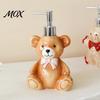 Bear Shape Soap Dispenser Christmas Ceramic Dispenser, Gingerbread Man House Liquid Hand Holiday Container, Refillable Shower Gel Lotion Bottle