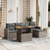 Vidaxl 6-Cz. Set di Mobili da Giardino con Cuscini, Grigio, Polyrattan