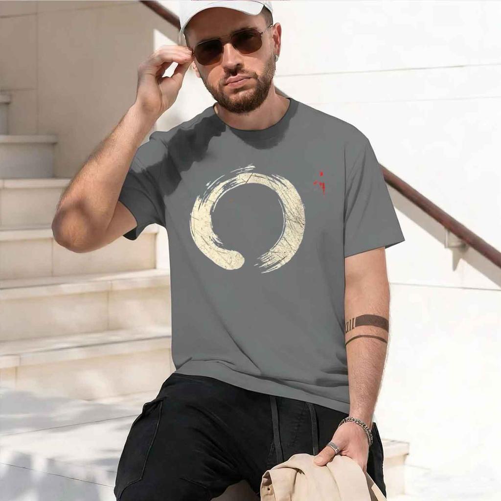 Summer Unisexs T Shirt Soft Comfortable Fabric Japanese Zen Enso Circle Gagulamao Pattern Suitable Daily Casual Wear 2026 New Mode