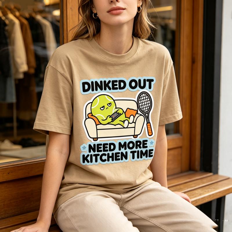 Pickleball TShirt Dinked Out Need More Kitchen Time Funny Vintage Retro Graphic Tee for Unisex Unisex Players Casual Streetwear