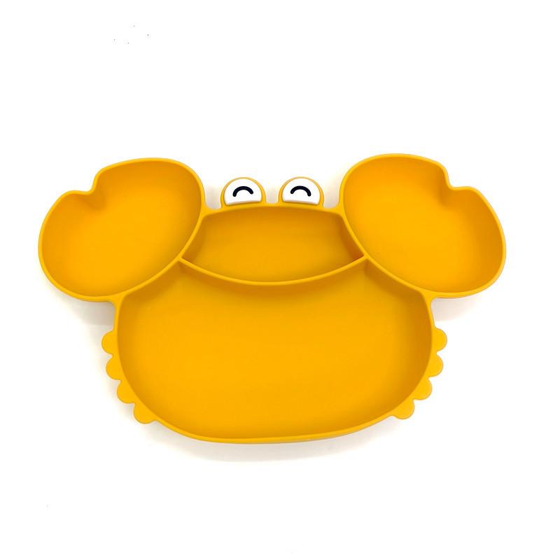 Children S Silicone Compartmentalized Dinner Plate Cartoon Plate Infant Auxiliary Food Tableware Fall Proof Including Suction Cups