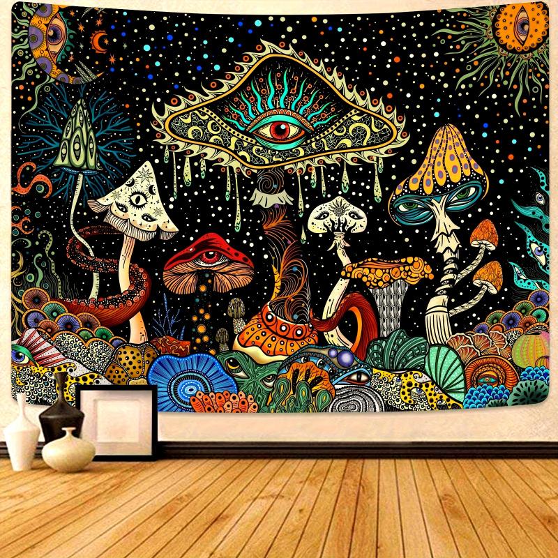 Psychedelisches Reich Pilz Wandteppich Kunst Wandbehang Dekoration Geeignet Für Gästezimmer Wohnzimmer, Schlafzimmer Und Heimdekoration