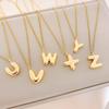 European and American popular glossy English letter necklace autumn and winter niche versatile high-end sense does not fade titanium steel necklace