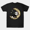 Pánské černé tričko s potiskem Felix the Cat Potisk na přenosovém papíře bez ořezu Bavlněné tričko