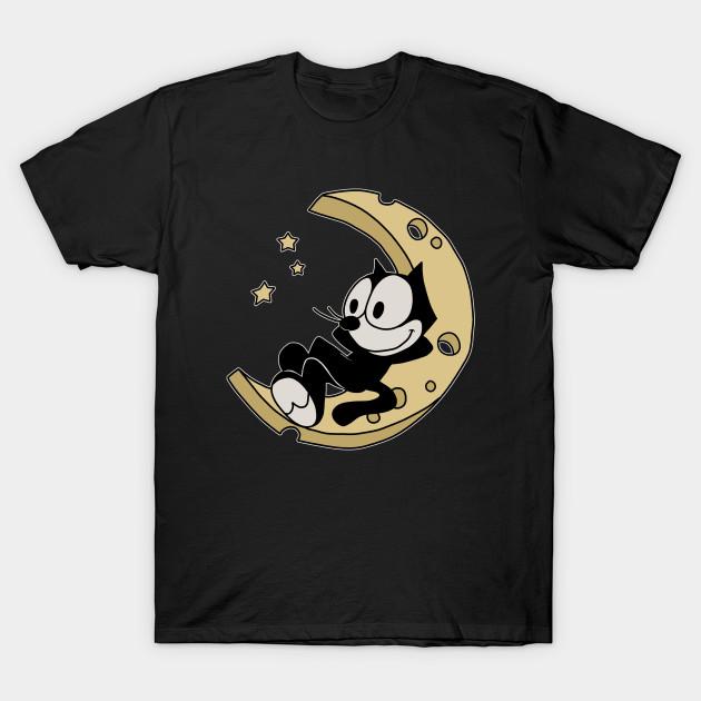

Men Black Print T-shirt Felix The Cat No-Cut Transfer Paper Print Cotton Tshirt M чорний