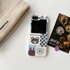 For Samsung Galaxy Z Flip 6 5 4 3 Case Cartoon Bear Bracelet Straight Edge Shockproof Cover For Samsung Z Flip6 ZFlip6