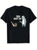 Black TShirt with Sloth And Snail Print And Text Zieh Nicht So for Casual Wear