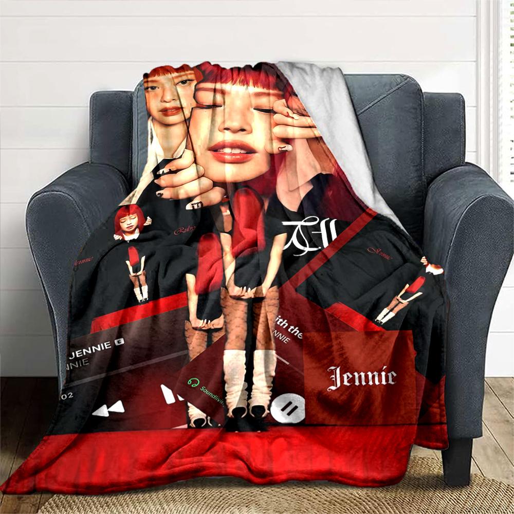 Bold Beauty Style Flannel Blanket Super Soft Warm Cozy Blanket for Sofa Bed Office Travel All‑Season Home Decor Gift