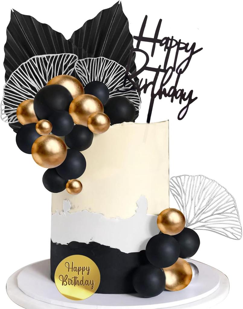 Blau-weiß-goldene Kugeln, Tortenaufsätze, Kugeln, Geburtstagstorte, Dekorationen für Geburtstag, Boho, Hochzeit, Babyparty, Partydekorationen