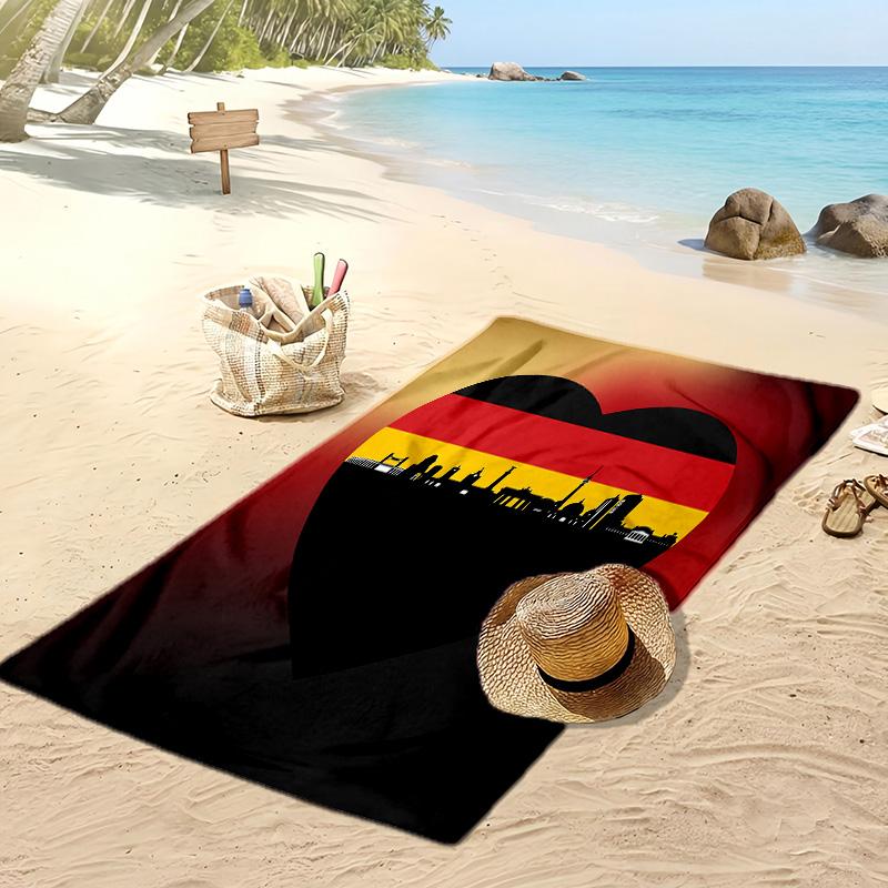 Asciugamano da Spiaggia Stampa Calcio Germania Asciugatura Rapida Super Assorbente Morbido Asciugamano da Bagno per Nuoto Spiaggia Viaggio Souvenir Regalo per Fan