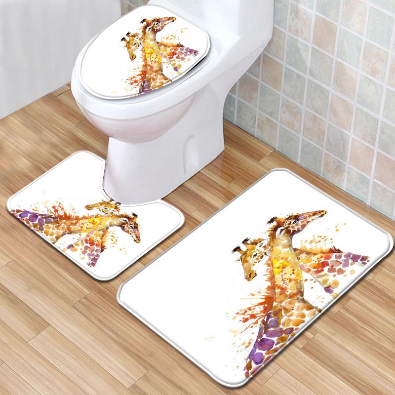 Creative Toilet Three-Piece Floor Mat Bathroom Three-Piece Carpet Doormat
