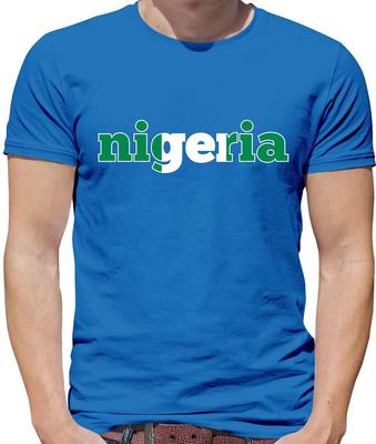 Nigeria Flag Colours - Mens T-Shirt - Football Country Flags Nigerian