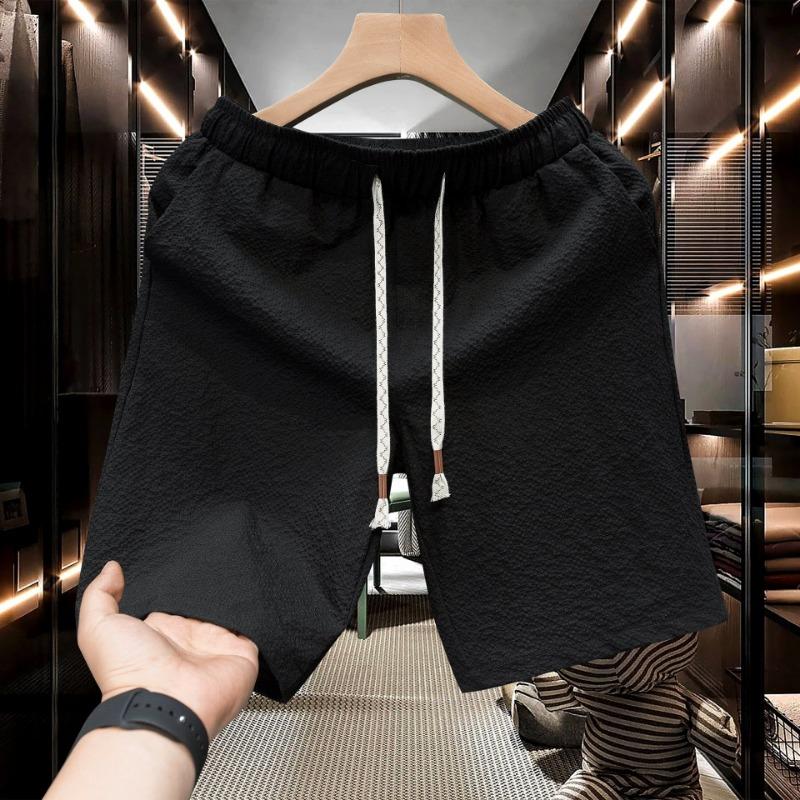 Summer New Men's Solid Color Casual Shorts Men's Large Size Loose Straight Sports Pants