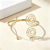 Cross-Border New Creative Double-Layer Adjustable Spiral Metal Armband for Fashionable European and American Styles