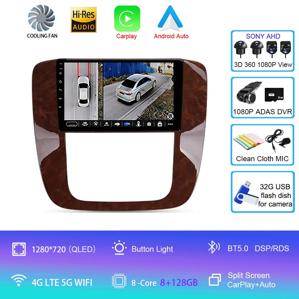 Car Radio Android 14 Carplay Auto Multimedia Player For GMC Yukon Chevrolet Tahoe Suburban 2008 - 2012 E53 X5 M5 2din Autoradio