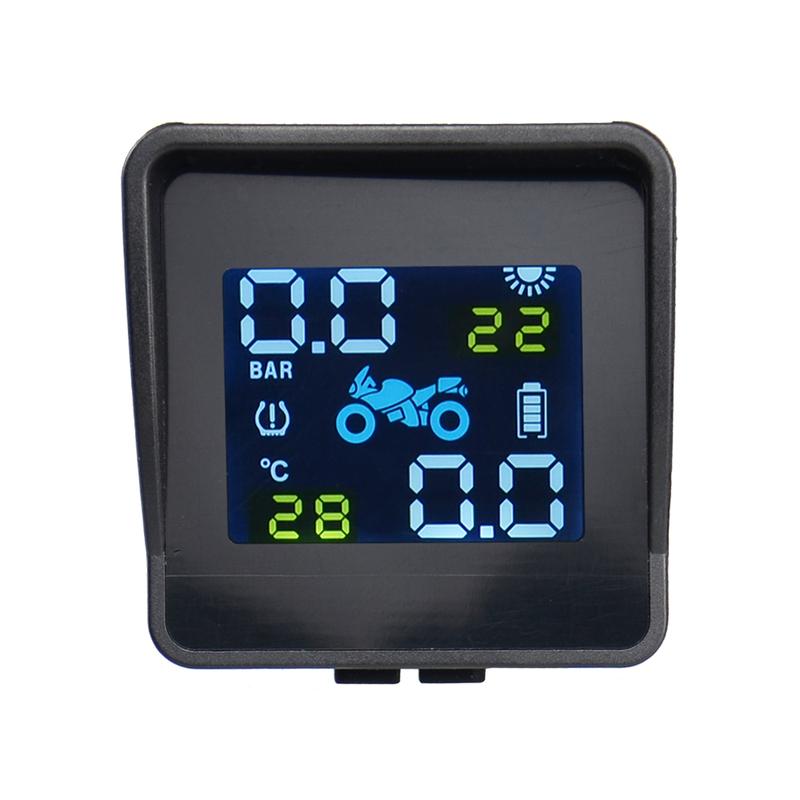 Best quality USB Solar Charging Motorcycle TPMS Motor Tire Pressure Tyre Temperature Monitoring Alarm System with 2 External