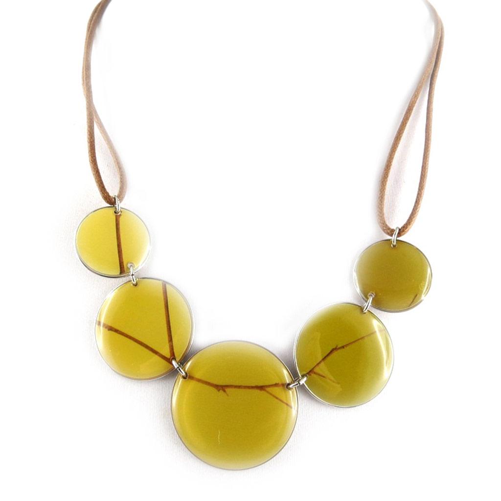 Les Trésors De Lily [D8203] - Green 'Bamboo' Designer Necklace