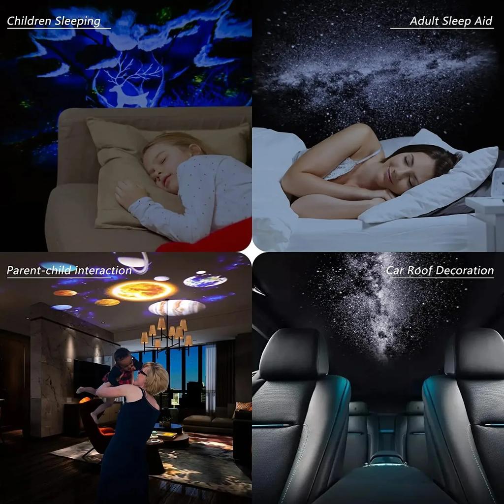 Projektor Gwiazd 13 w 1, Lampka Nocna Projektor Galaktyki Projektor Gwiaździstego Nieba Obrót 360° Lampa Planetarium Do Dekoracji Sypialni Dziecięcej