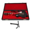 Miniature Electric Guitar 18cm Black Wooden Miniature Electric Guitar Model with Stand and Case for Home Decoration